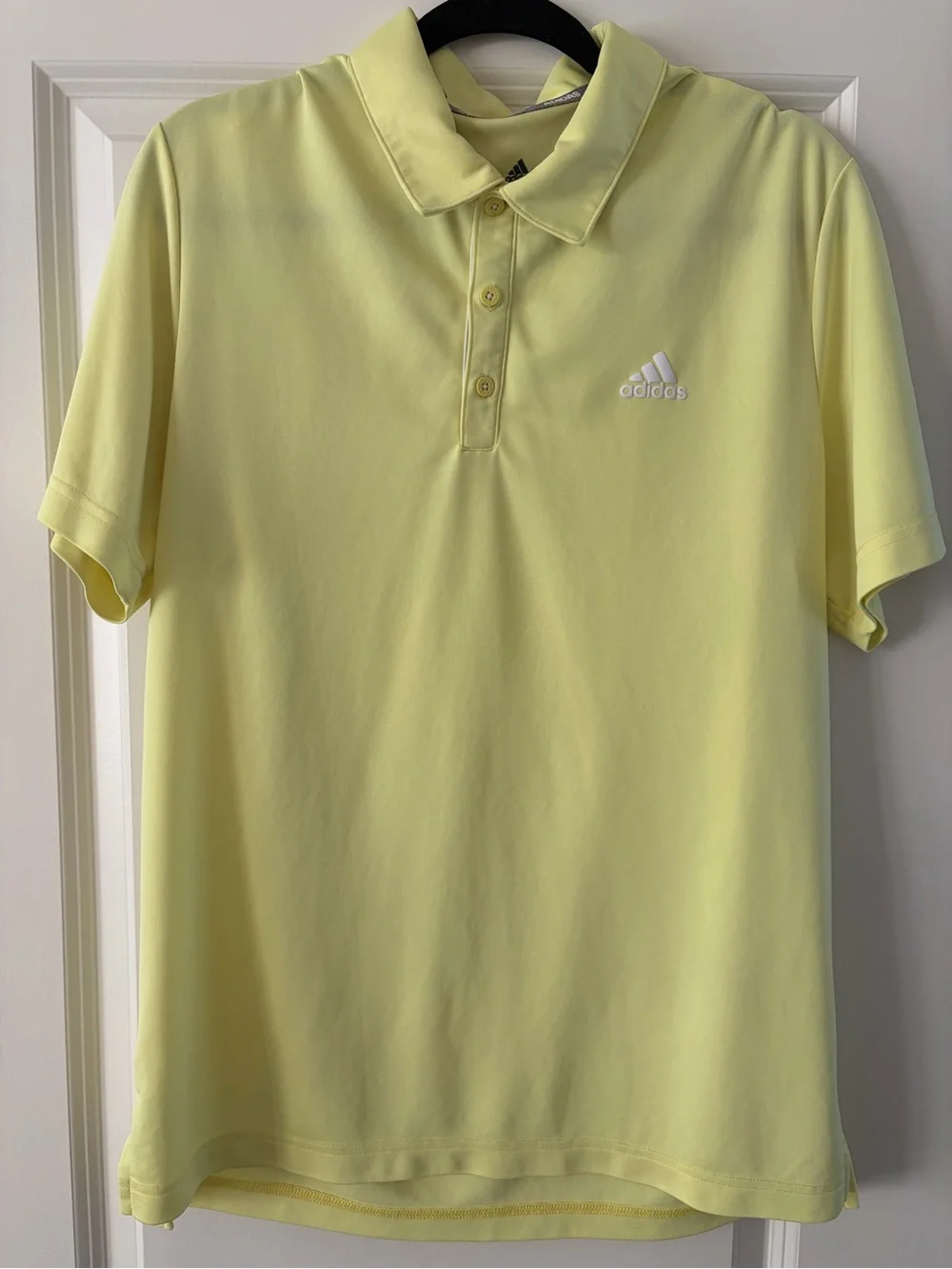 adidas Men’s Pale Yellow Performance Polo with White Logo